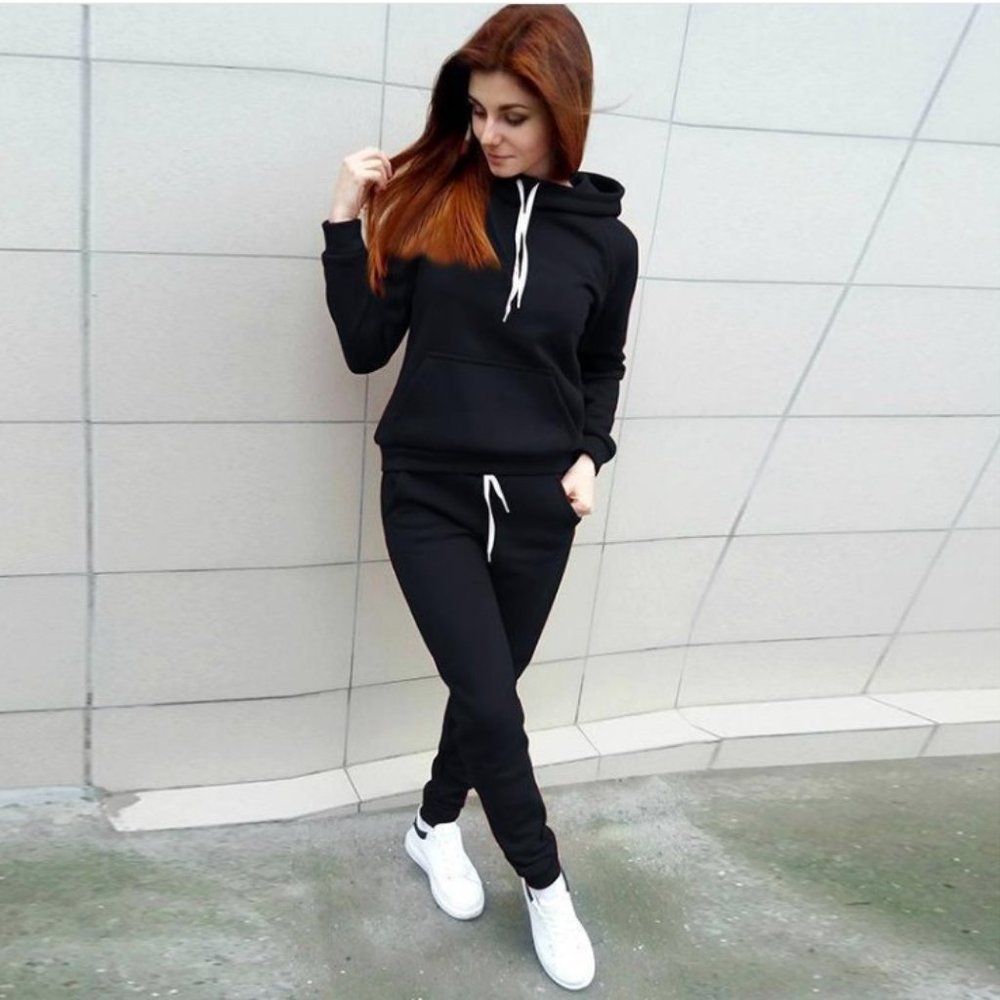 Light Hoodie & Sweatpants Set Tracksuit ActiveWear 2-piece set - Picture 2 of 6